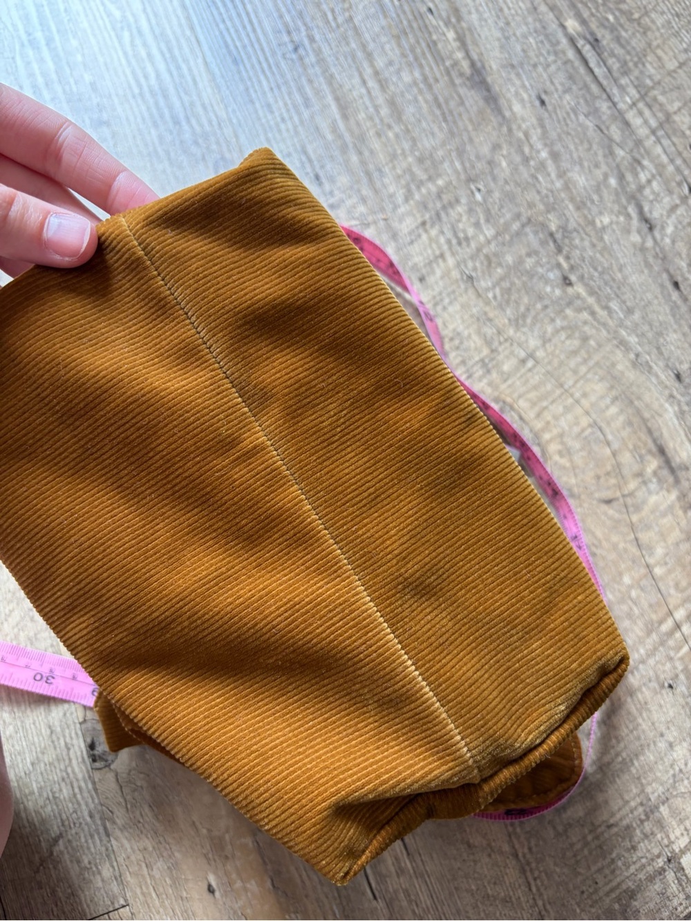 Merit Beauty Mustard Corduory Knotted Make Up Cosmetics Bag - Picture 6 of 9